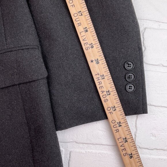 Pierre Cardin Blazer Men 44 Gray Flannel Double‎ Breasted Classic Union USA VTG - Picture 11 of 14